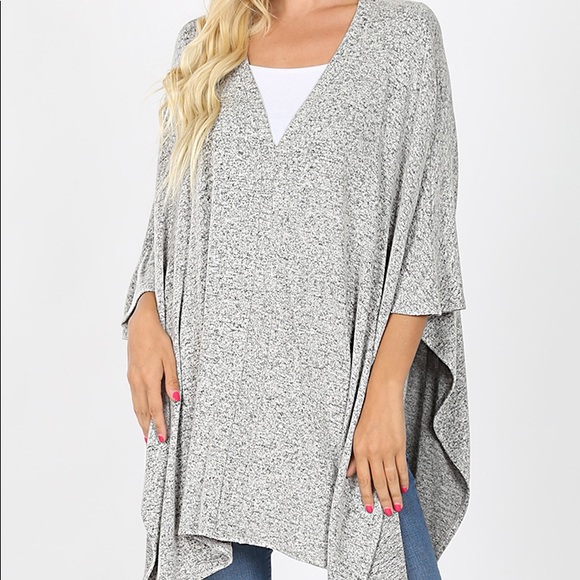 Zenana Premium Tops - Melange Cape Zenana Premium Tops - Melange Cape